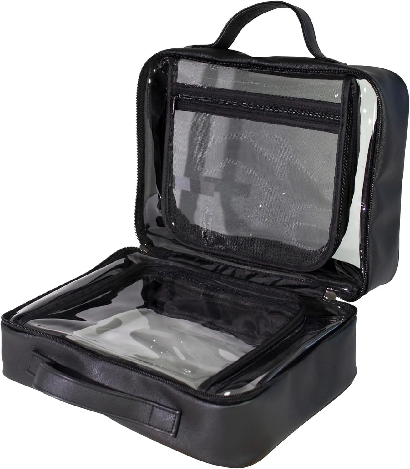 Clarity Kit - Large Transparent Toiletry Bag With Black Edges, Portable Water-Resistant Large Travel Bag for Toiletries & Cosmetic Essentials, For Women and Men