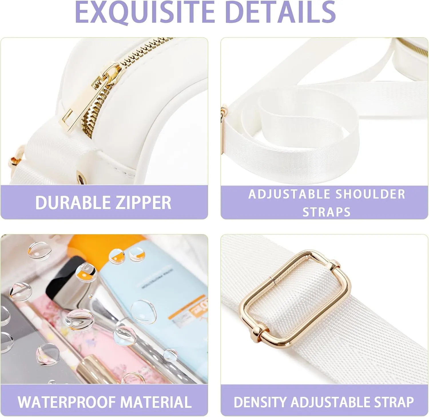 Clear Bag Stadium Approved Clear Crossbody Fanny Purse Transparent Bag for Concerts Sports Festivals