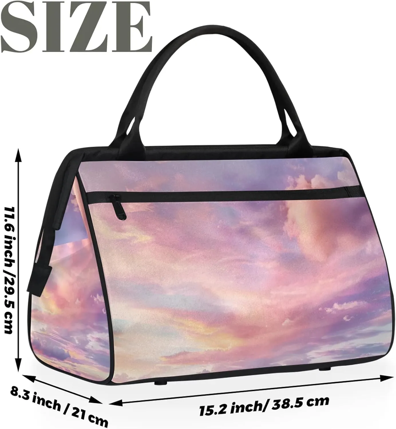 Clouds Modern Fantasy Large Travel Duffel Bag Gym Tote Bag for Women Men Waterproof Weekend Overnight Bag Carry On Tote Luggage with Pocket Personal Item Bags Sports Bag fit Travel Sports Gym Yoga
