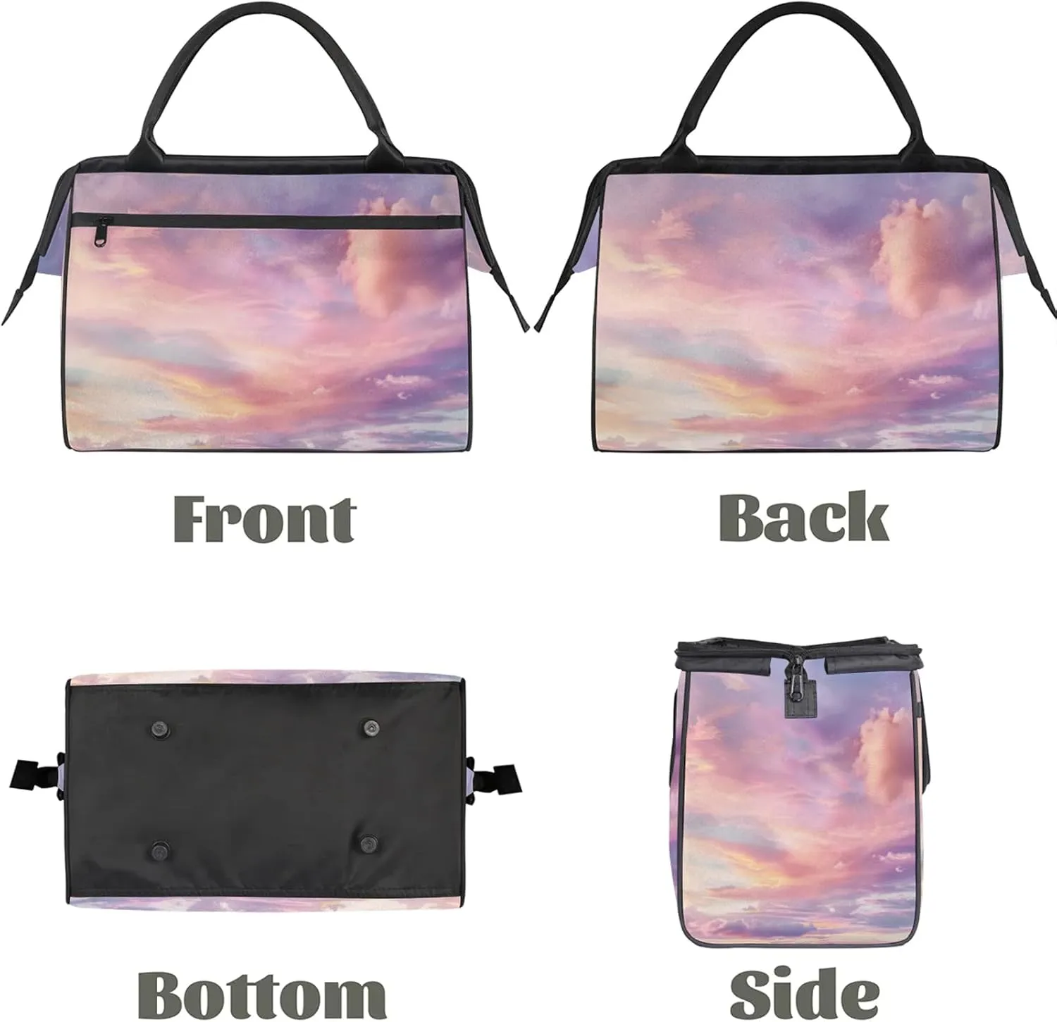 Clouds Modern Fantasy Large Travel Duffel Bag Gym Tote Bag for Women Men Waterproof Weekend Overnight Bag Carry On Tote Luggage with Pocket Personal Item Bags Sports Bag fit Travel Sports Gym Yoga