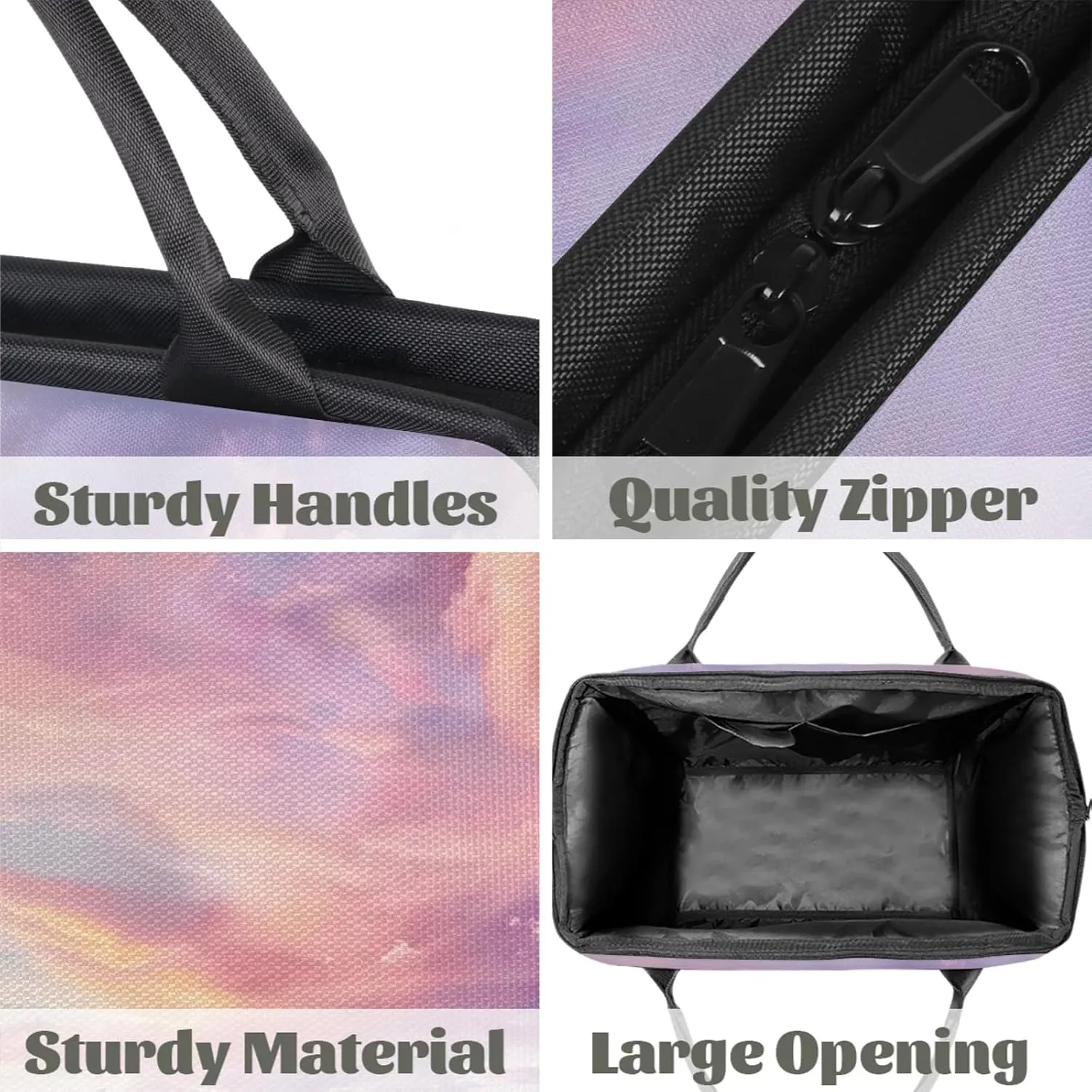 Clouds Modern Fantasy Large Travel Duffel Bag Gym Tote Bag for Women Men Waterproof Weekend Overnight Bag Carry On Tote Luggage with Pocket Personal Item Bags Sports Bag fit Travel Sports Gym Yoga
