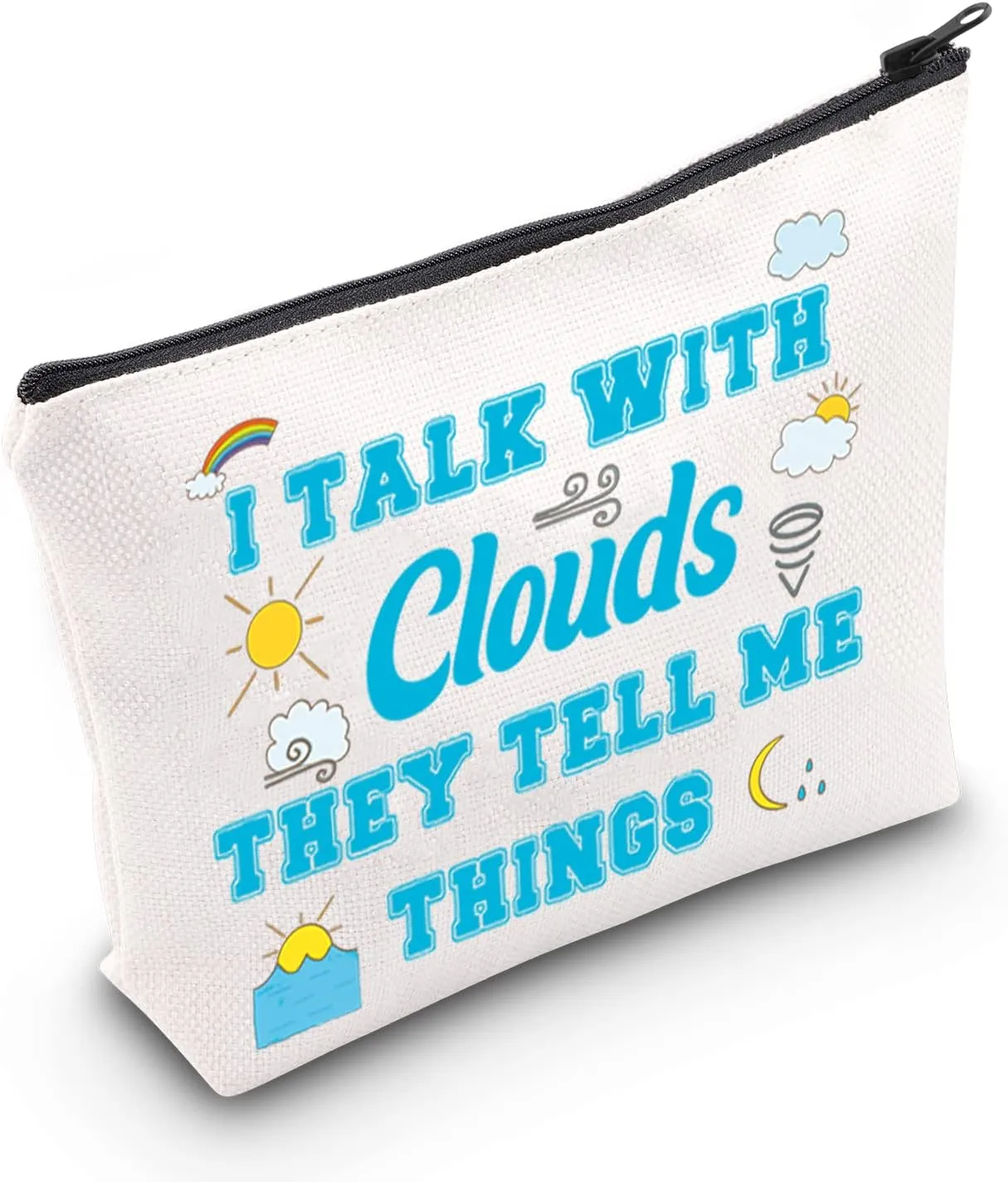 CMNIM Meteorologist Gifts for Women Cloud Makeup Bag Meteorology Birthday Pouch Bags for Weather Announcer Weather Tech Gifts (Meteorology Makeup Bag)
