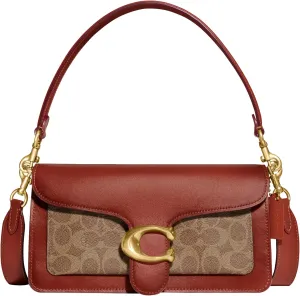 COACH Coated Canvas Signature Tabby Shoulder Bag 26, Tan Rust, One Size