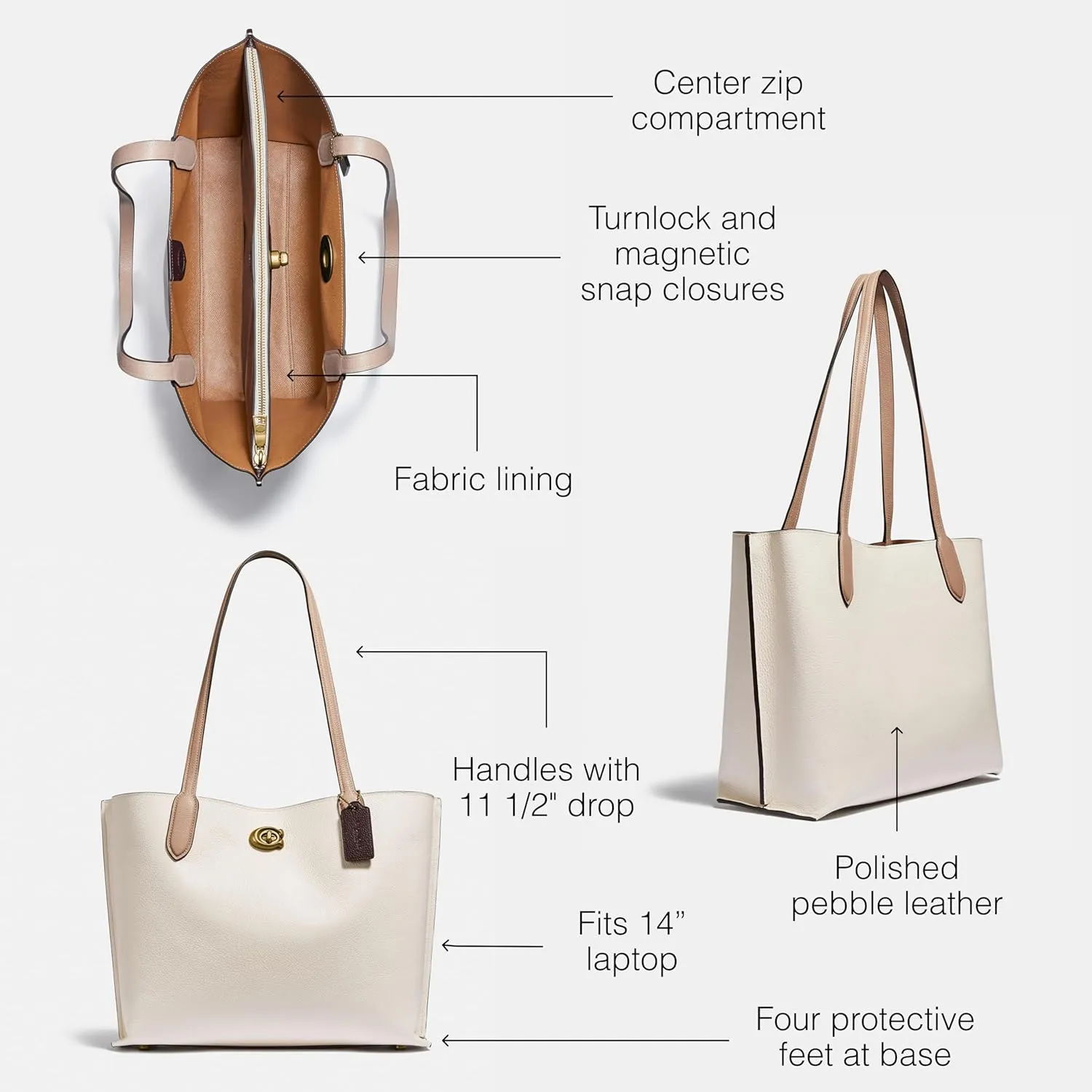 Coach Women's Polished Pebble Leather Willow Tote