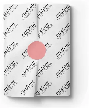 COACO Personalized Tissue Paper, Your Custom Design, Logo, or Text, Great for Holiday or Special Occasion, Small Business Packaging or Gift Wrapping, Gift Bags, 30, 50, or 100 Count, White (20"x18")