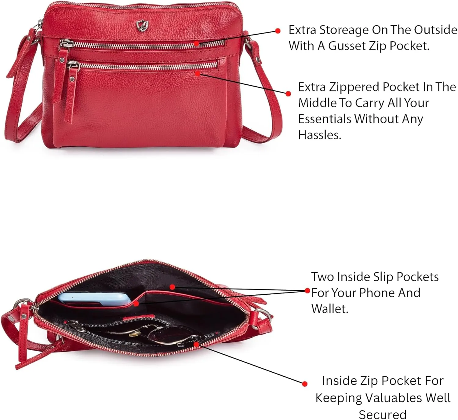 Cochoa Real Leather Soft Crossbody Bags for Women Small Purse Trendy Shoulder Sling Travel Crossover