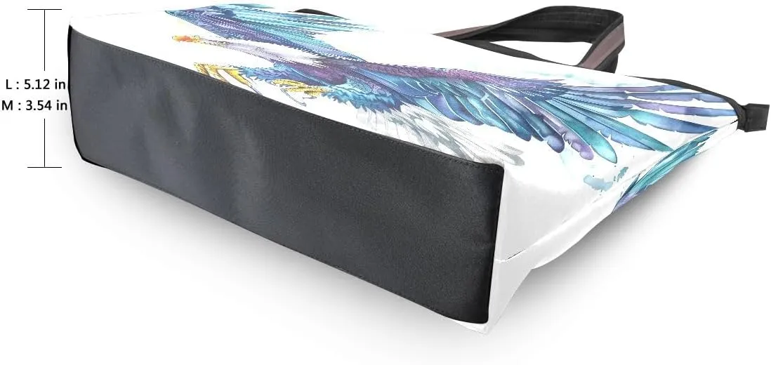Colored Hawk on White Shoulder Bags Large Handle Ladies Handbag