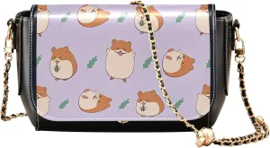 Colorful Shoulder Leather Bags, Tropical Flamingos Zebra Crossbody Purses for Women Fashion Handbag with Chain Strap
