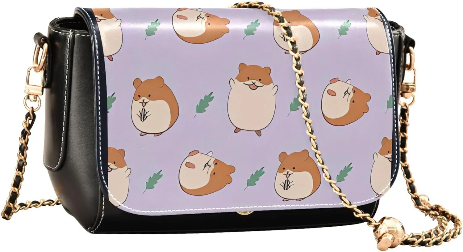 Colorful Shoulder Leather Bags, Tropical Flamingos Zebra Crossbody Purses for Women Fashion Handbag with Chain Strap
