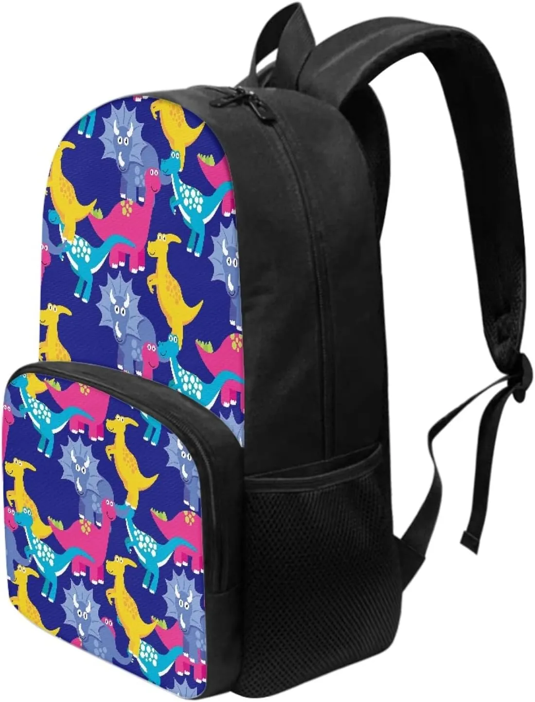 Colourful Dinosaurs Elementary Middle School Backpack Personalized Blue Bookbag Primary School Daypack Students Knapsack for Teens Girls Boys