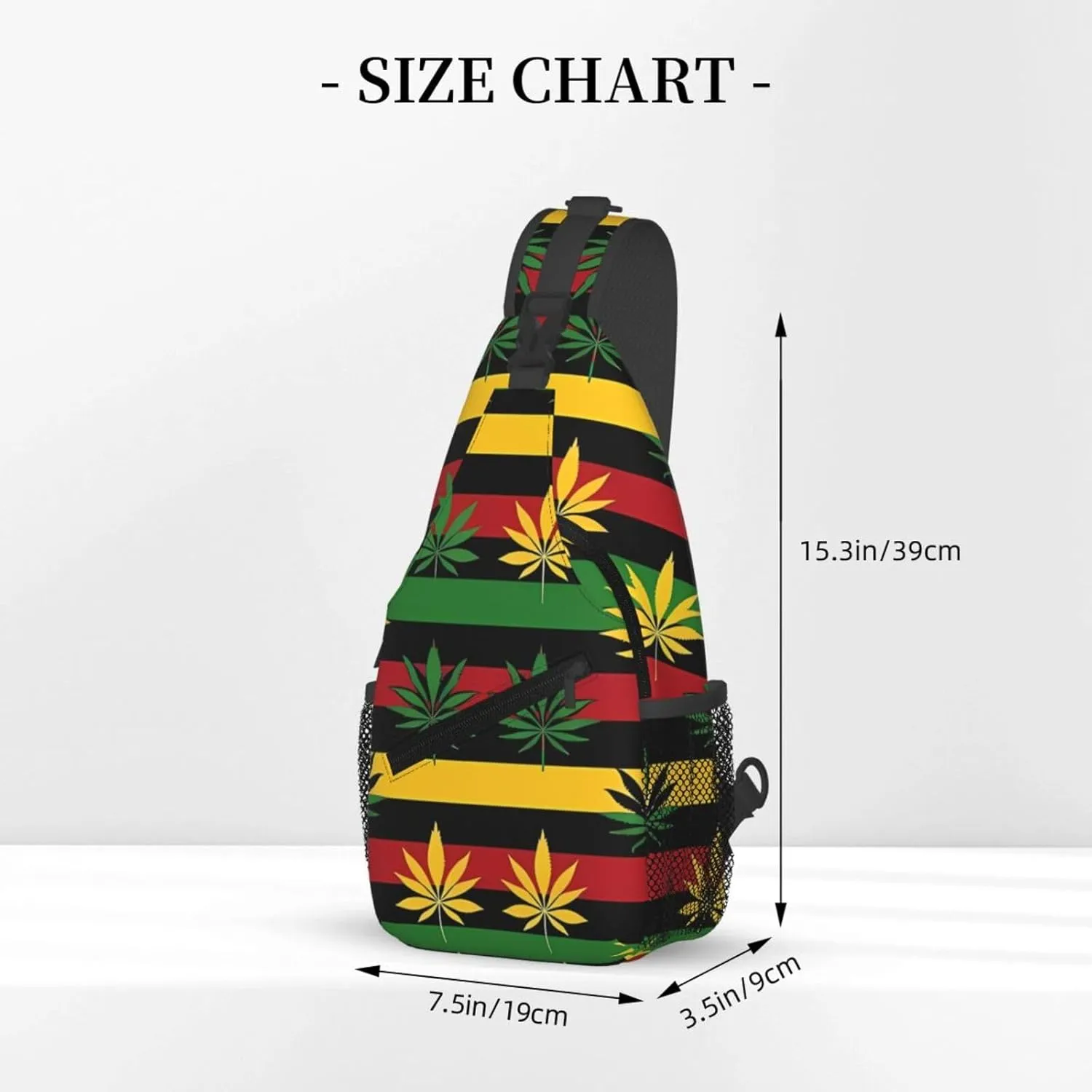 Colourful Marijuana Leaf Chest Bags Crossbody Sling Bag Shoulder Bag Travel Hiking Daypack For Men Women
