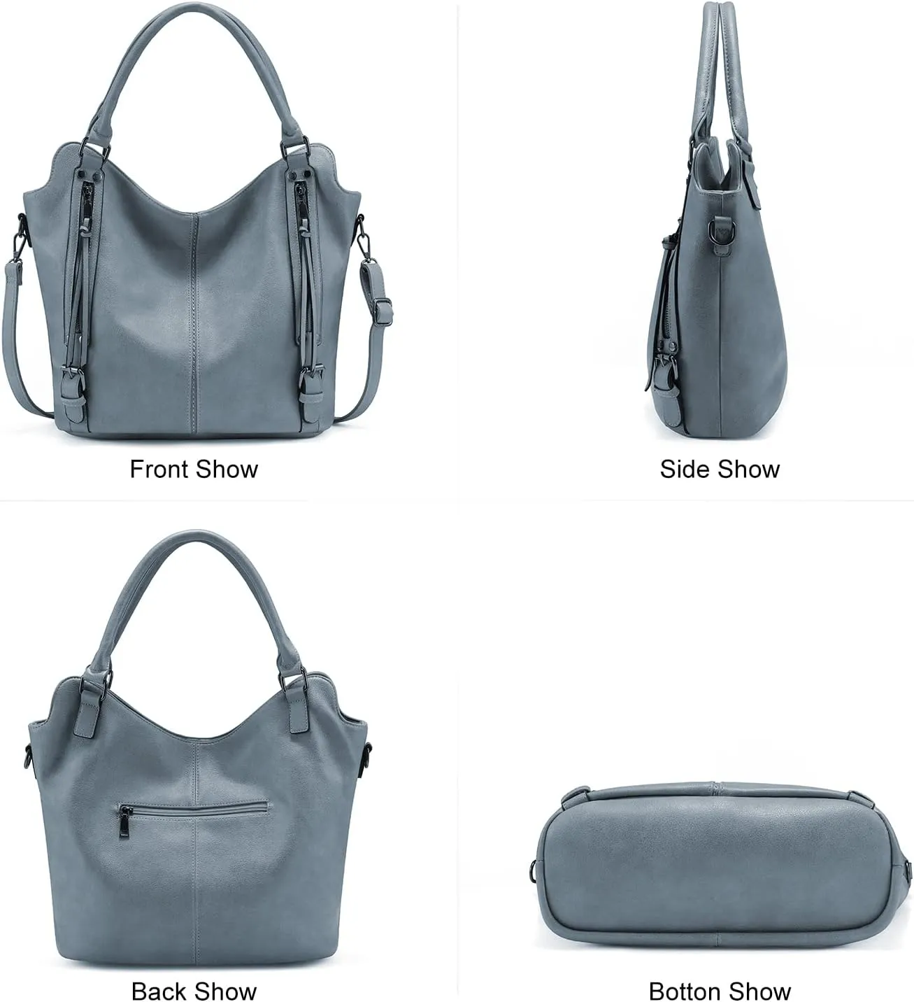 Concealed Carry Hobo Purse for Women Faux Leather Crossbody Shoulder Bags Large Tote Bag with Detachable Holster