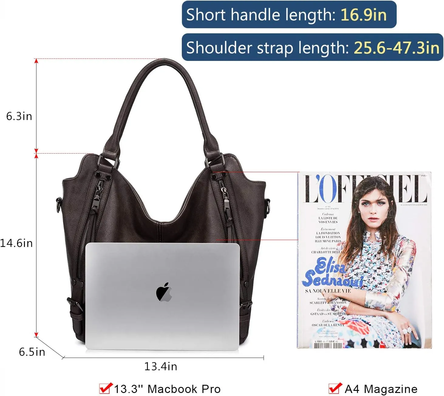 Concealed Carry Hobo Purse for Women Faux Leather Crossbody Shoulder Bags Large Tote Bag with Detachable Holster