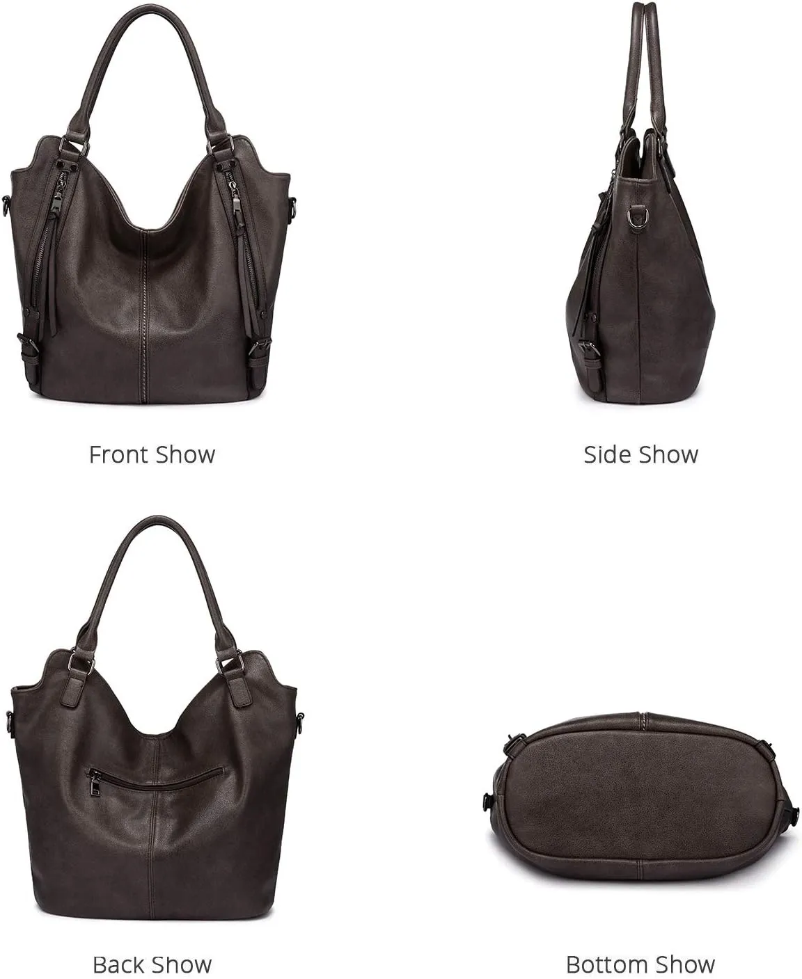 Concealed Carry Hobo Purse for Women Faux Leather Crossbody Shoulder Bags Large Tote Bag with Detachable Holster