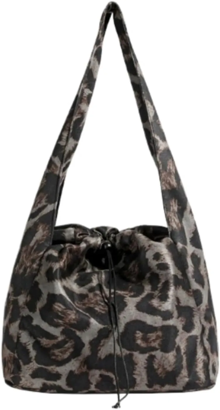 Corduroy Tote Bag Leopard Shoulder Bag Soft & Lightweight Large Tote Purse Handbag Travel Satchel Gift for Women