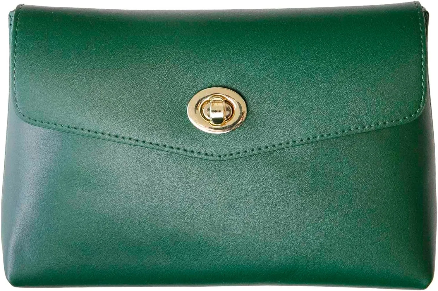 Cosmetic Bag Travel Makeup Pouch Travel Organizer, Zipper Pouch Bags for Women Vegan Leather (Forest Green)