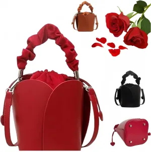 Creative Petal Bag， Versatile Lady Noble and Elegant Crossbody Bags Versatile Purses(Red)