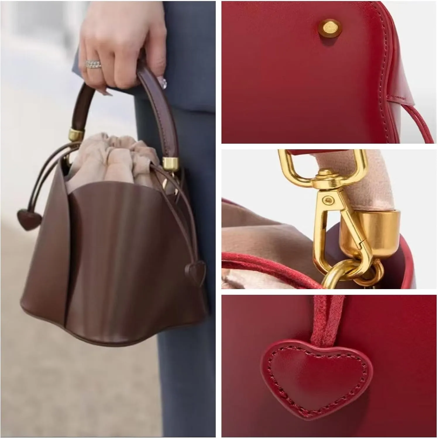 Creative Petal Bag， Versatile Lady Noble and Elegant Crossbody Bags Versatile Purses(Red)