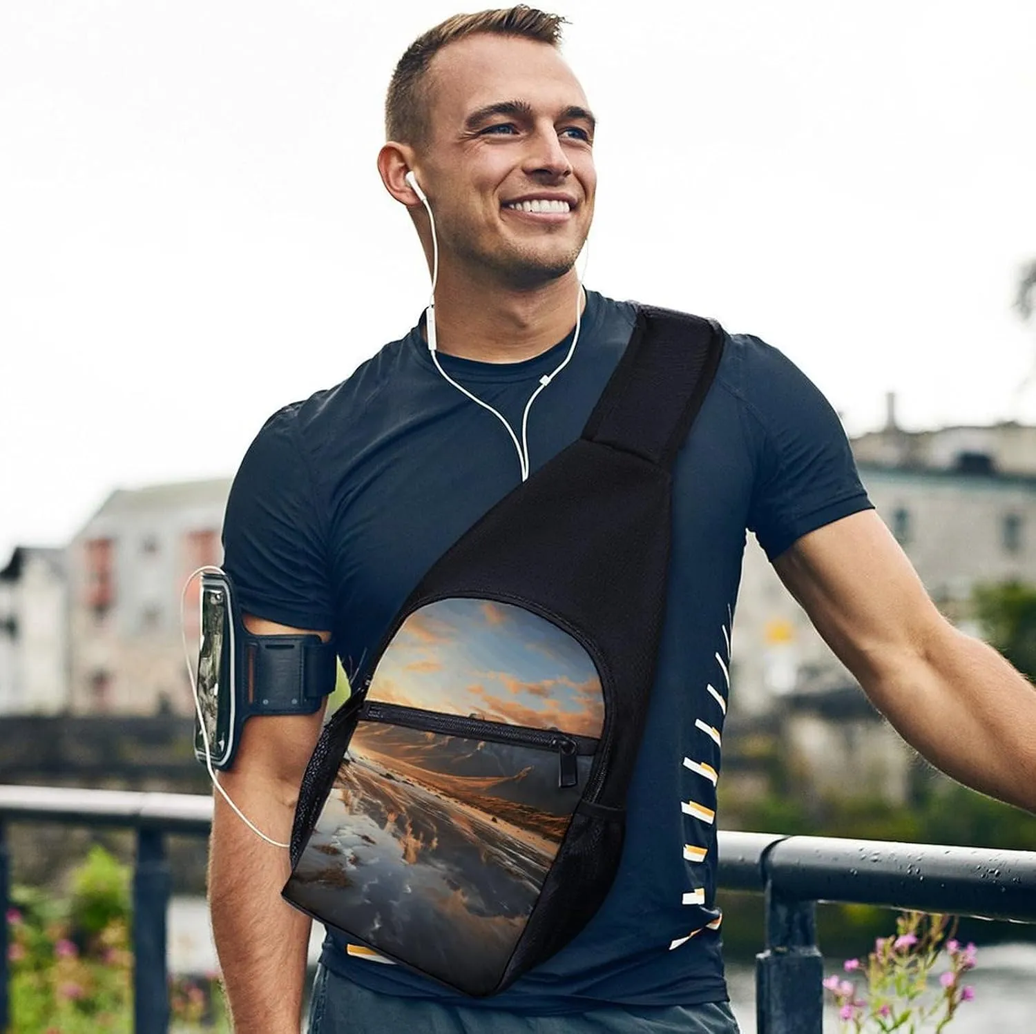 Crossbody Bag for Women Men Sling Bag Modern Dragonfly Chest Bag Crossbody Adjustable Shoulder Bag