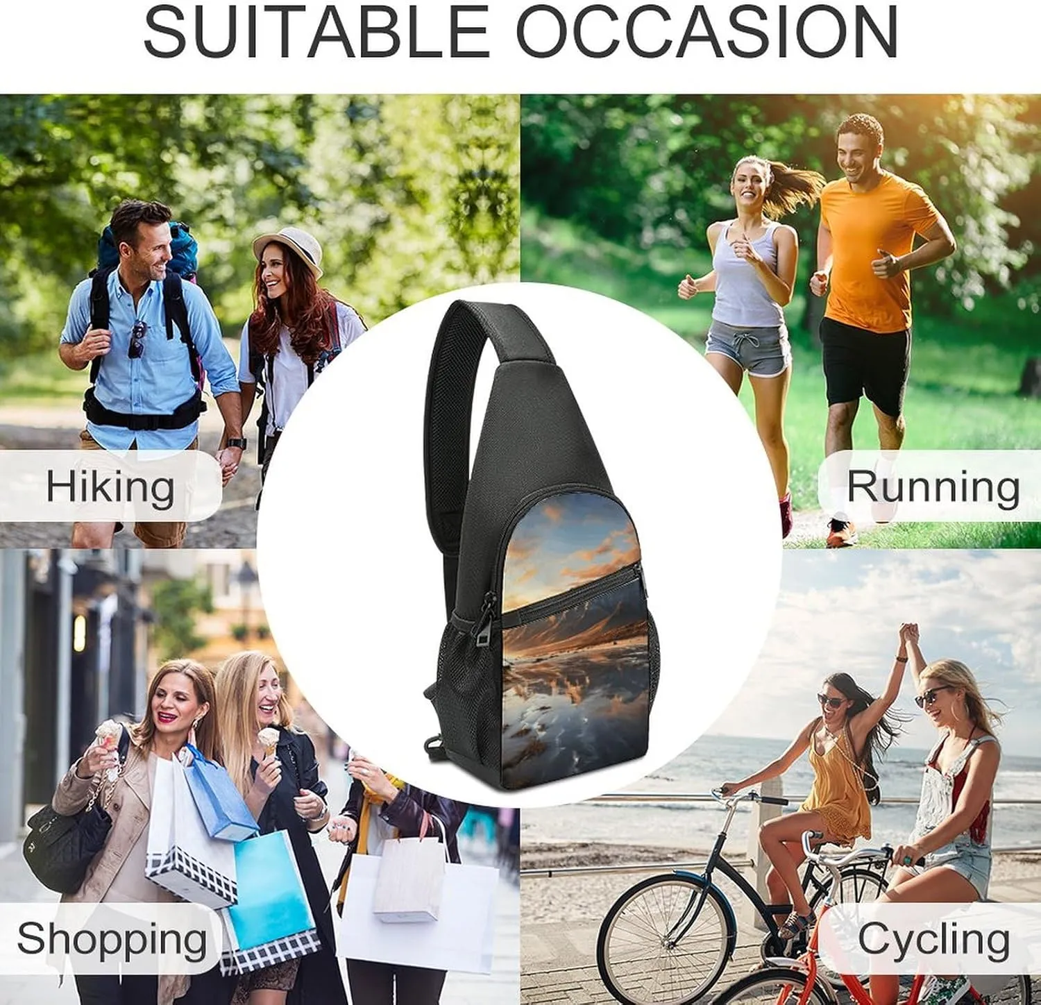 Crossbody Bag for Women Men Sling Bag Modern Dragonfly Chest Bag Crossbody Adjustable Shoulder Bag