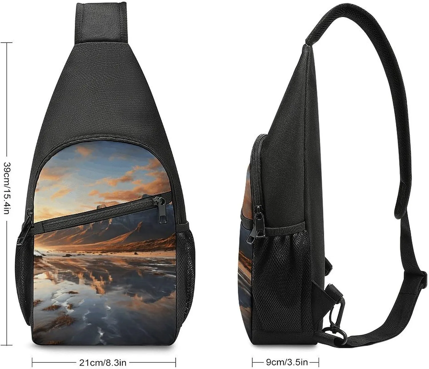 Crossbody Bag for Women Men Sling Bag Modern Dragonfly Chest Bag Crossbody Adjustable Shoulder Bag