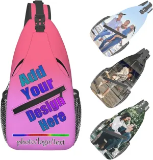 Crossbody Bags Backpack Personalized Sling Bag Chest Bag Daypack Add Your Logo Photo Name Unisex Design