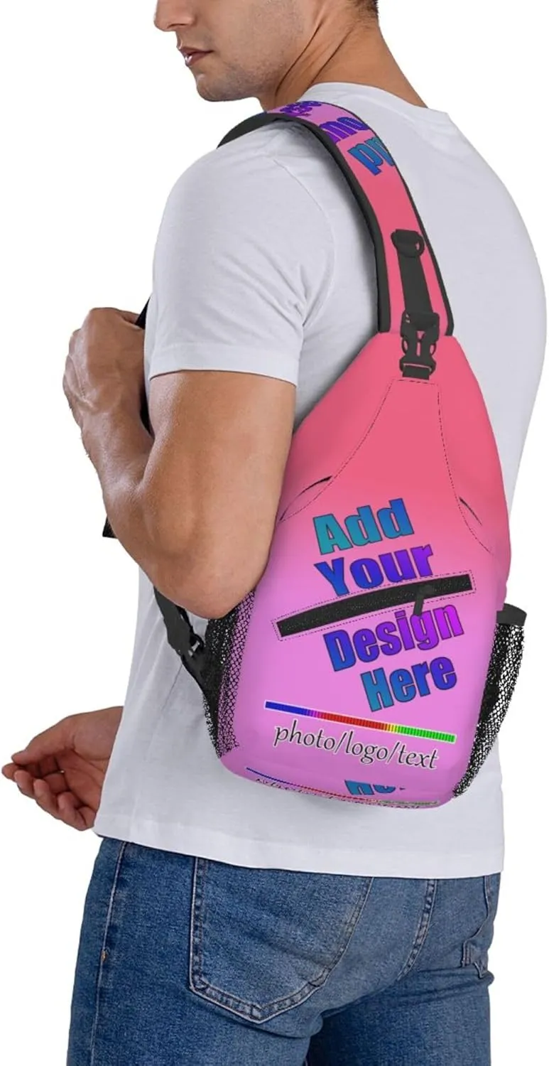 Crossbody Bags Backpack Personalized Sling Bag Chest Bag Daypack Add Your Logo Photo Name Unisex Design