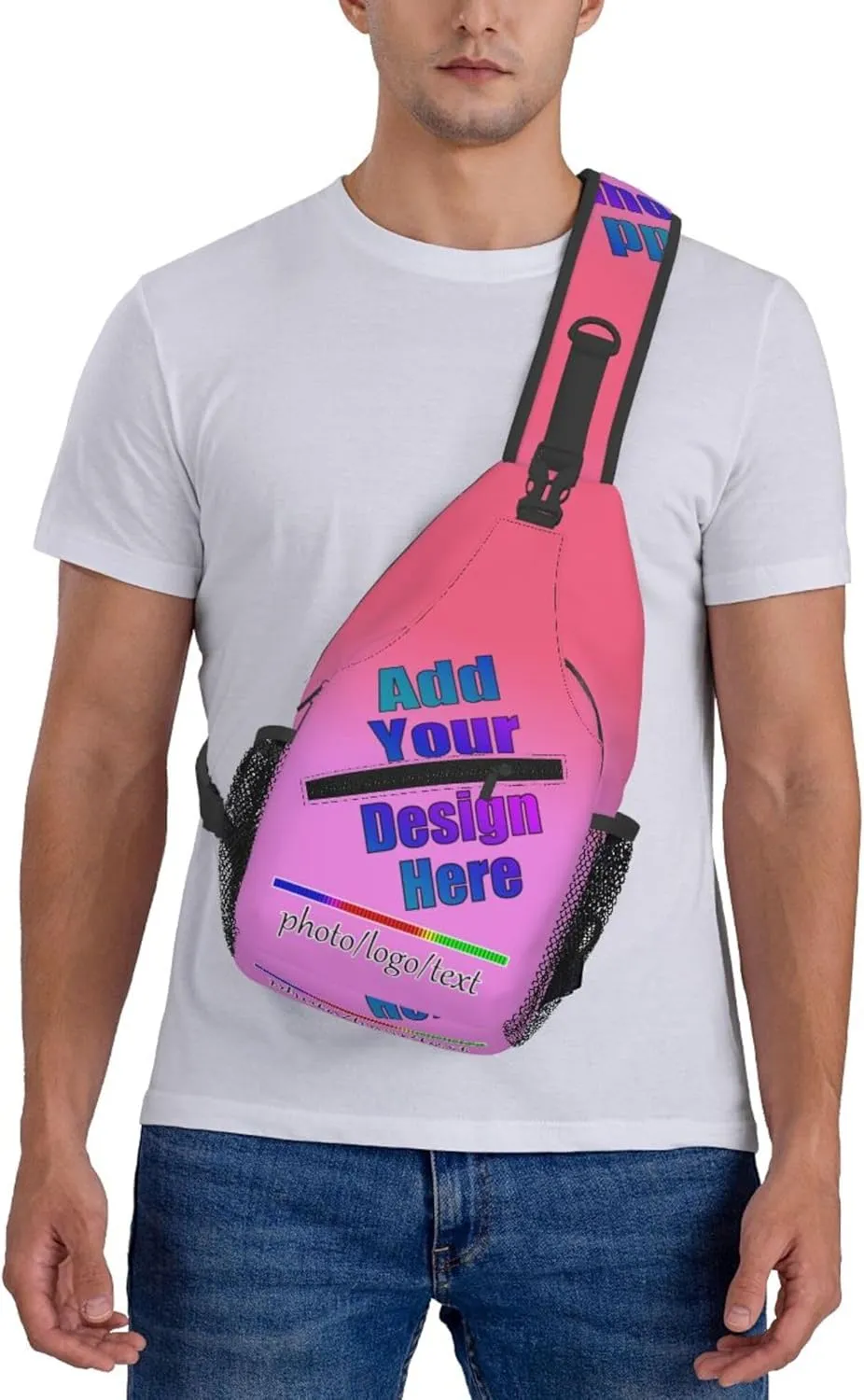 Crossbody Bags Backpack Personalized Sling Bag Chest Bag Daypack Add Your Logo Photo Name Unisex Design