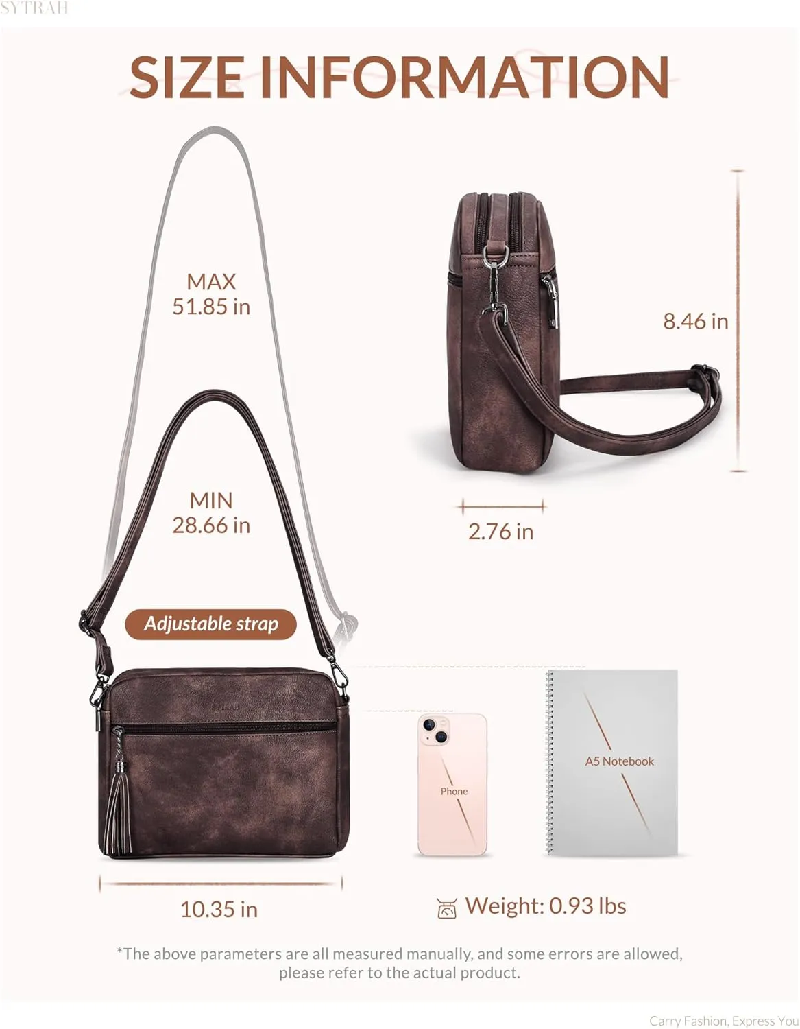 Crossbody Bags for Women, Crossbody Purse Soft Leather Purses for Women Shoulder Handbags with Tassel