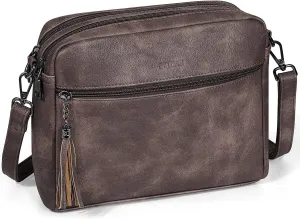 Crossbody Bags for Women, Crossbody Purse Soft Leather Purses for Women Shoulder Handbags with Tassel