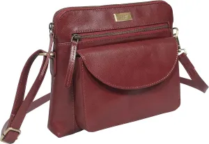 Crossbody Bags for Women – Real Leather Purses with RFID Protection, Multiple Pockets and Adjustable Strap (10" X 8.5" X 1.5", Jean Chilli Pepper Polished VT)