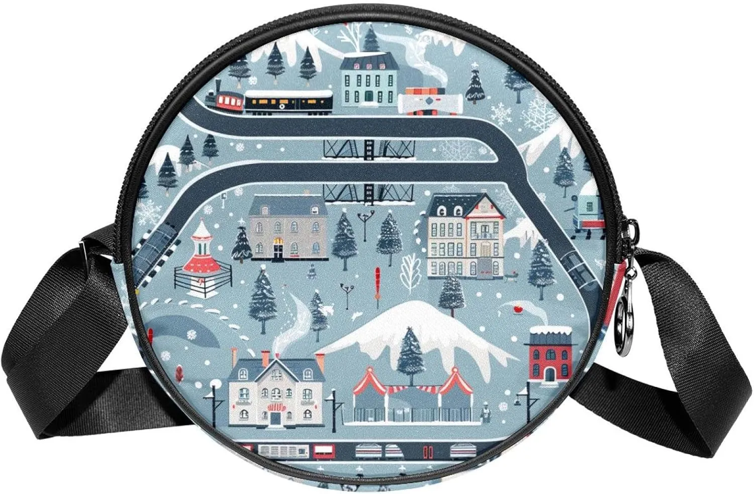 Crossbody Bags for Women,Crossbody Bag Men,Small Sling Bag,Cartoon Train Railway Game Mat,Crossbody Purse