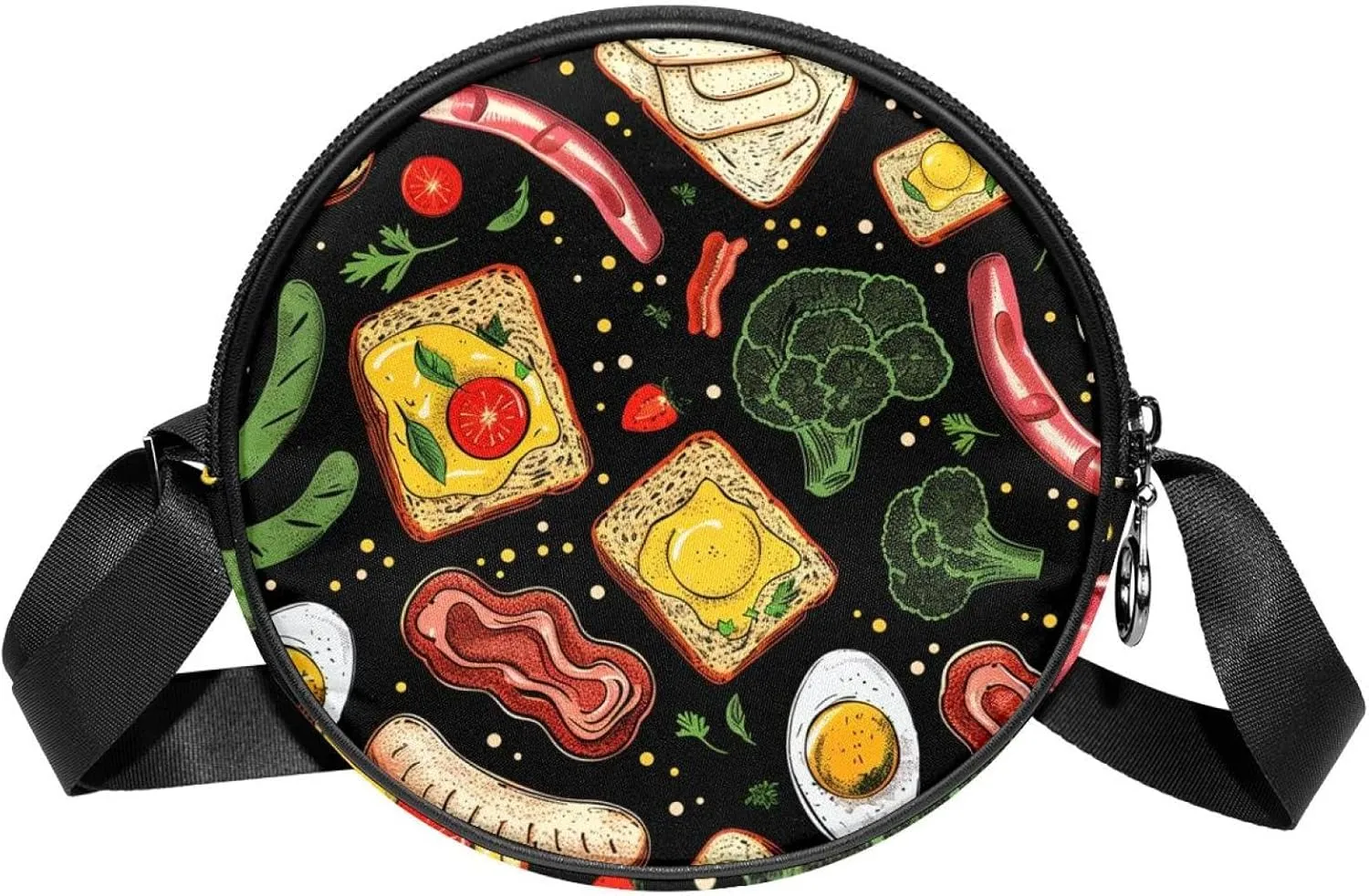 Crossbody Bags for Women,Crossbody Bag Men,Small Sling Bag,Food Breakfast,Crossbody Purse