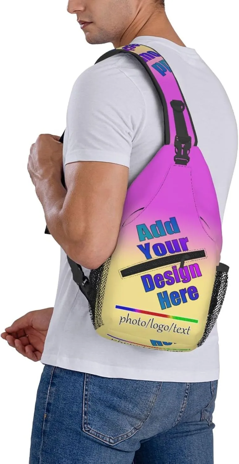 Crossbody Bags Personalized Sling Bag Customized Backpack Chest Bag Daypack Add Your Own Logo Photo Name Men Women
