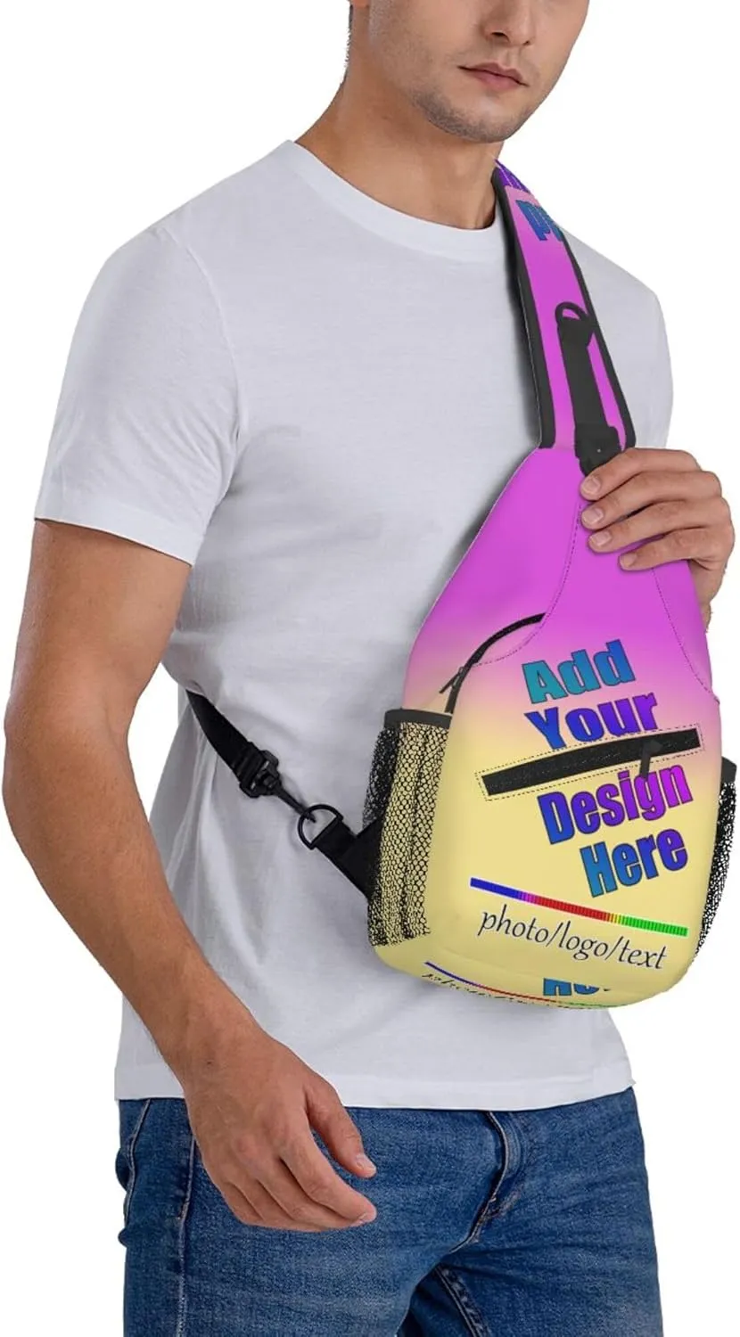 Crossbody Bags Personalized Sling Bag Customized Backpack Chest Bag Daypack Add Your Own Logo Photo Name Men Women