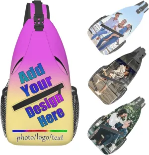 Crossbody Bags Personalized Sling Bag Customized Backpack Chest Bag Daypack Add Your Own Logo Photo Name Men Women