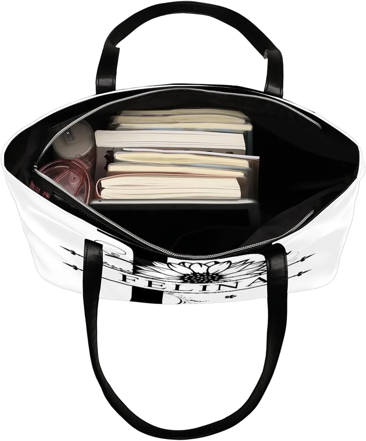 Custom A Tote Bag Women Shoulder Handbags PU Leather for Travel Work