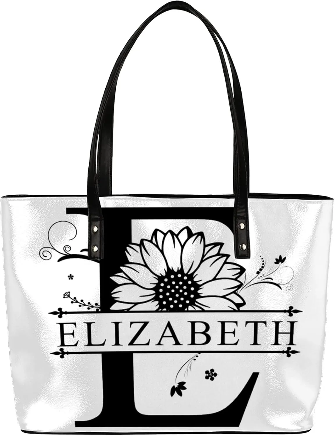 Custom A Tote Bag Women Shoulder Handbags PU Leather for Travel Work