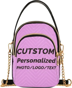 Custom Crossbody Bags for Women Small Purses Tote Bag with Detachable Leather Chain Shoulder Strap