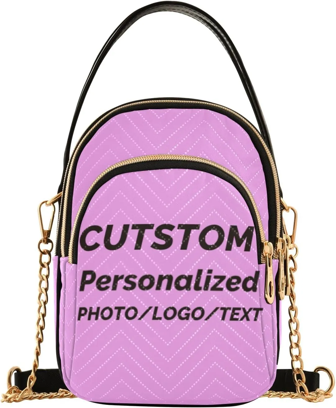 Custom Crossbody Bags for Women Small Purses Tote Bag with Detachable Leather Chain Shoulder Strap