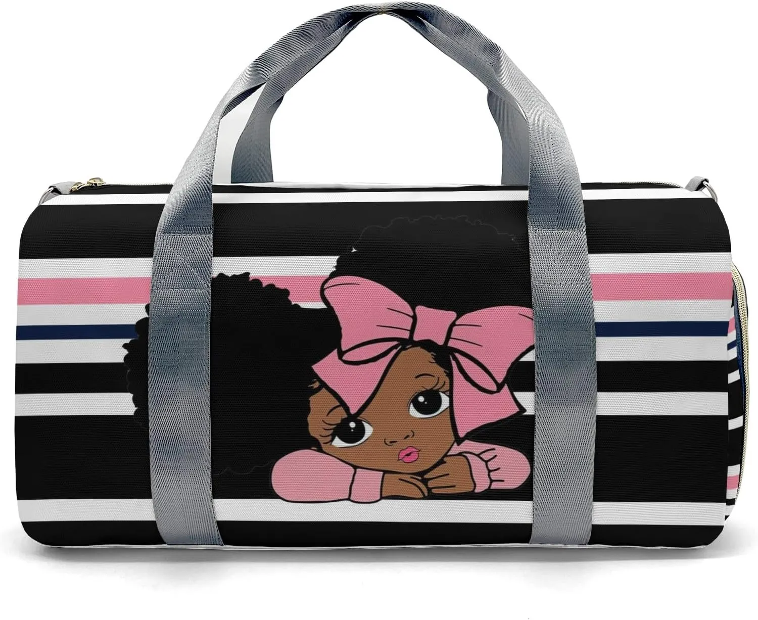 Custom Duffel Bag Little African Girl Pink Compact and Convenient: Fitness Bags for the Modern Traveler