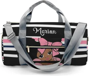 Custom Duffel Bag Little African Girl Pink Compact and Convenient: Fitness Bags for the Modern Traveler