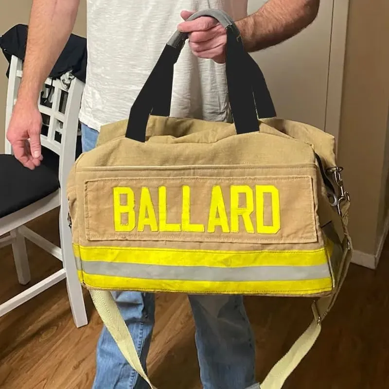 Custom Name Firefighter Equipment Duffel Bag, Personalized Firefighter Gear Bag with Shoulder Straps Waterproof Large Gear Storage Bag Firefighter Fire Safety Bags Firefighter Gift (Style2)