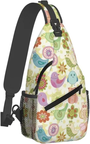 Cute bee flower Chest Bags Crossbody Sling Bag Shoulder Bag Travel Hiking Daypack For Men Women