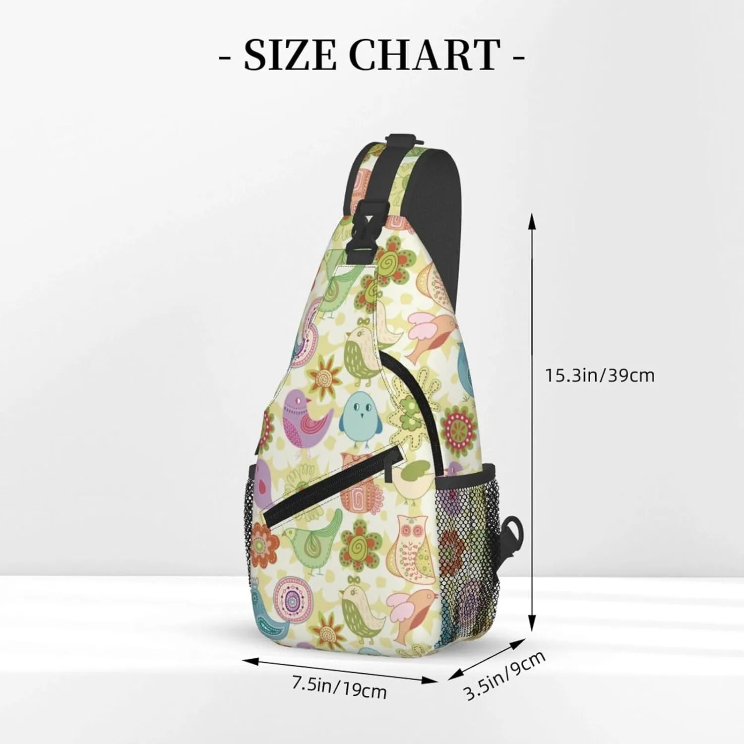 Cute bee flower Chest Bags Crossbody Sling Bag Shoulder Bag Travel Hiking Daypack For Men Women