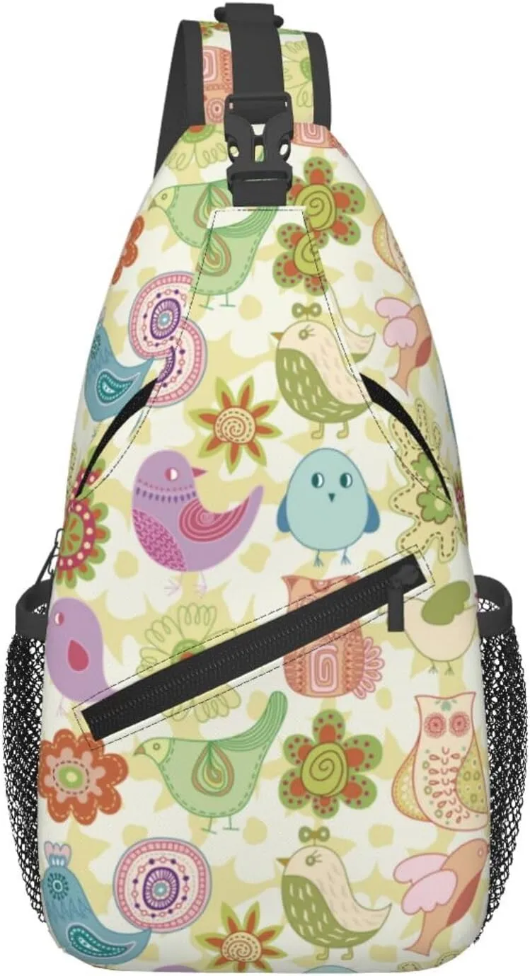 Cute bee flower Chest Bags Crossbody Sling Bag Shoulder Bag Travel Hiking Daypack For Men Women