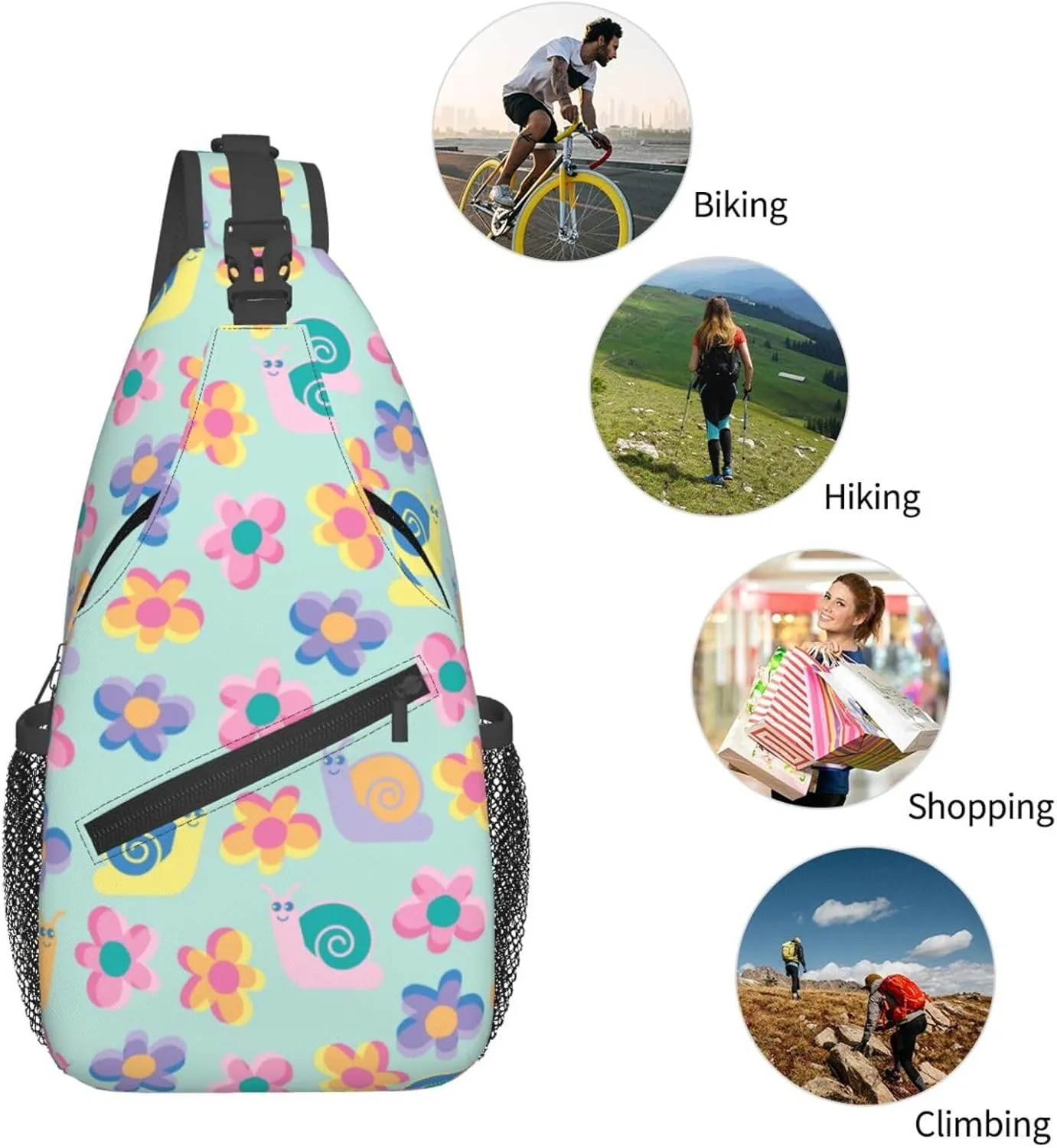 Cute cat Chest Bags Crossbody Sling Bag Shoulder Bag Travel Hiking Daypack For Men Women