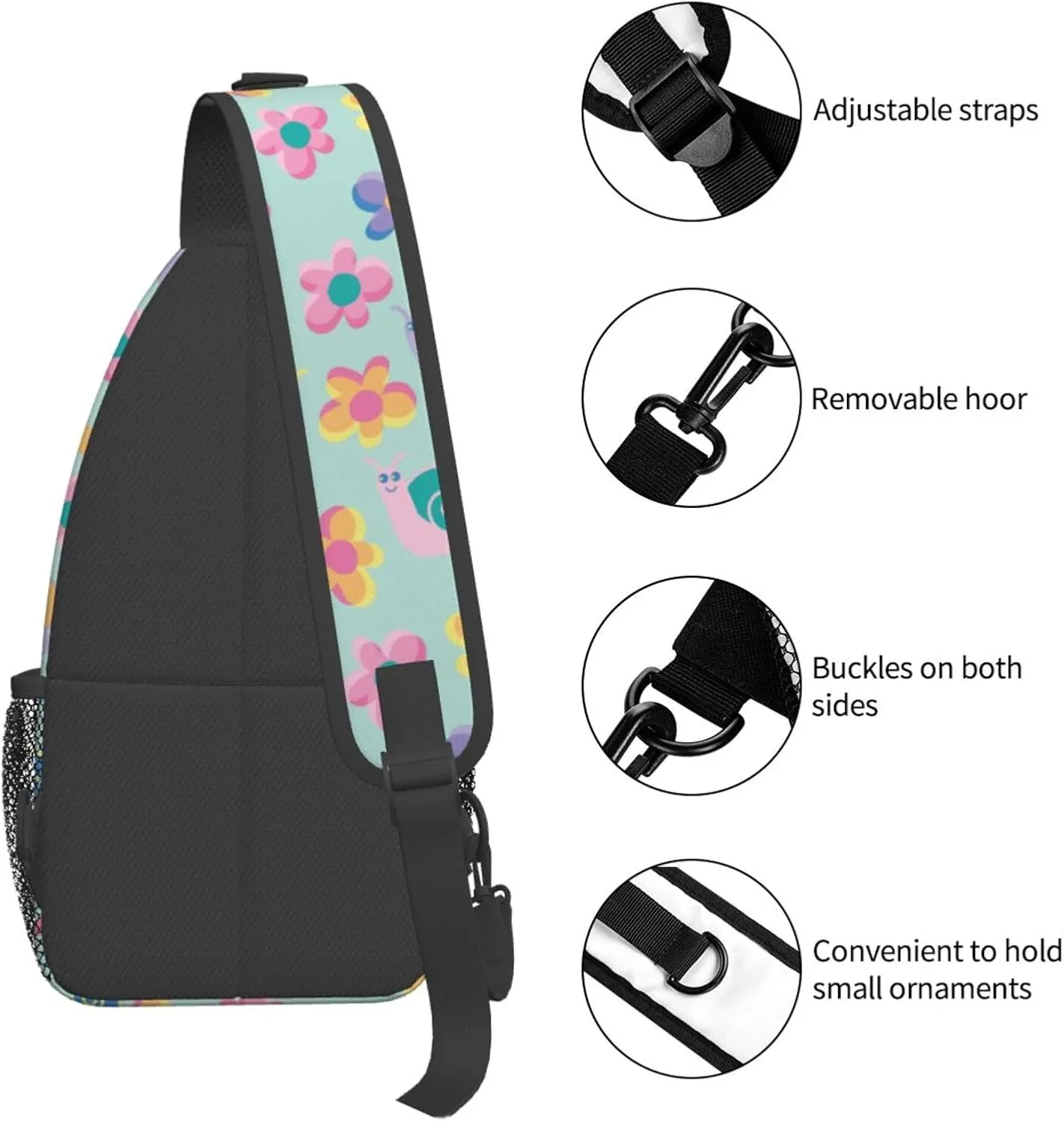 Cute cat Chest Bags Crossbody Sling Bag Shoulder Bag Travel Hiking Daypack For Men Women