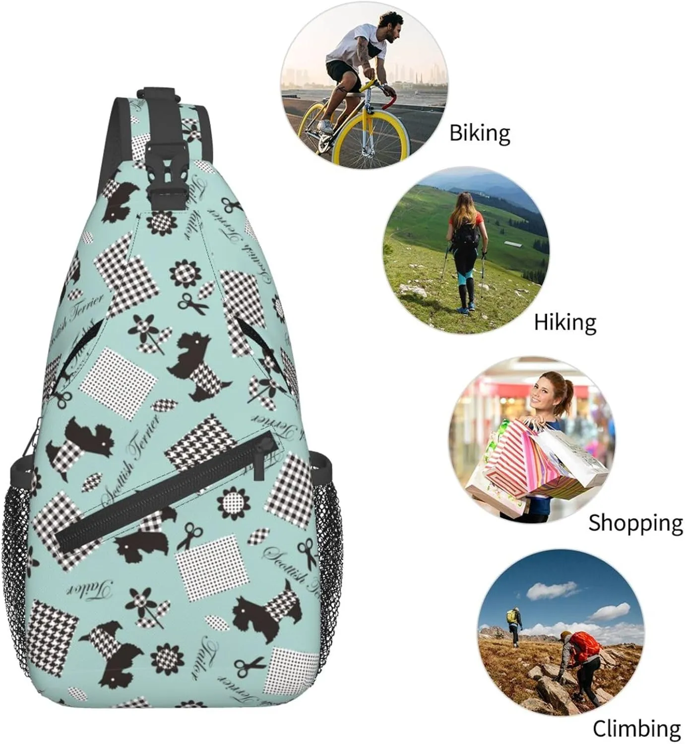Cute cat Chest Bags Crossbody Sling Bag Shoulder Bag Travel Hiking Daypack For Men Women