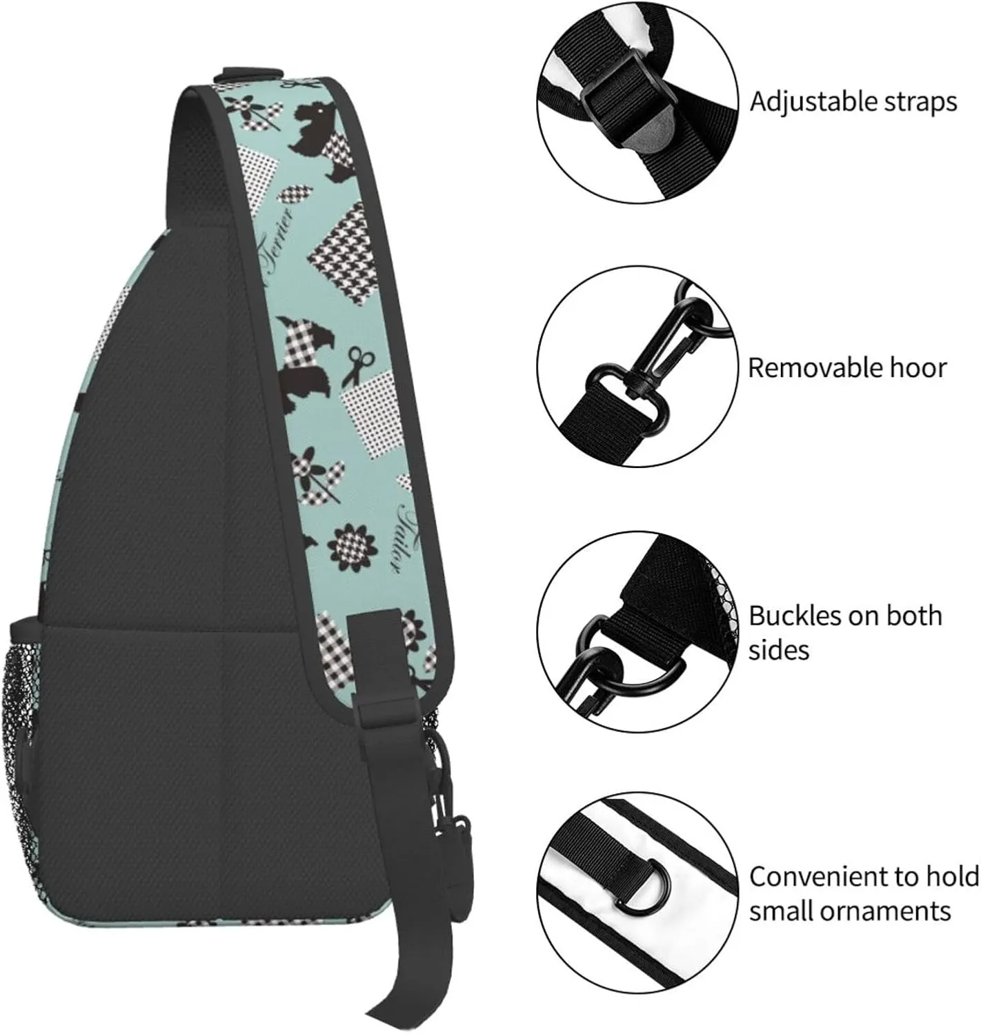 Cute cat Chest Bags Crossbody Sling Bag Shoulder Bag Travel Hiking Daypack For Men Women